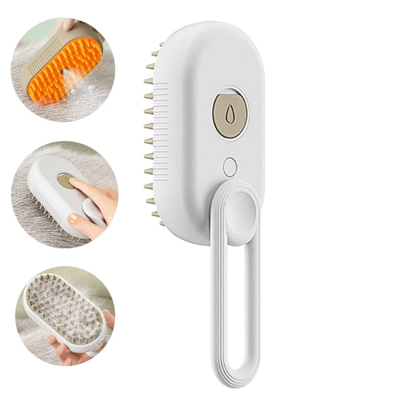 Spazzola a Vapore Elettrica 3-in-1 HelloPawly — Toeletta Professionale per Gatto