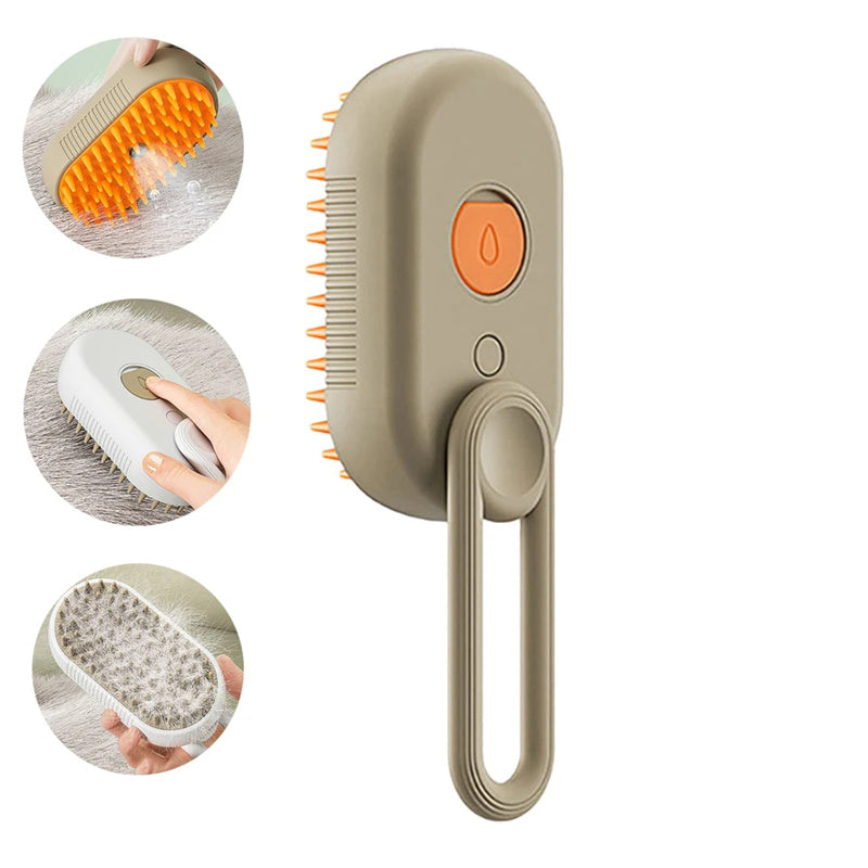 Spazzola a Vapore Elettrica 3-in-1 HelloPawly — Toeletta Professionale per Gatto