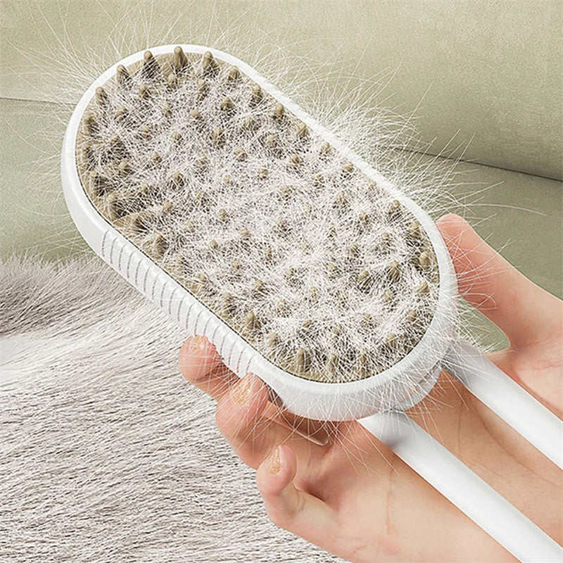 Spazzola a Vapore Elettrica 3-in-1 HelloPawly — Toeletta Professionale per Gatto